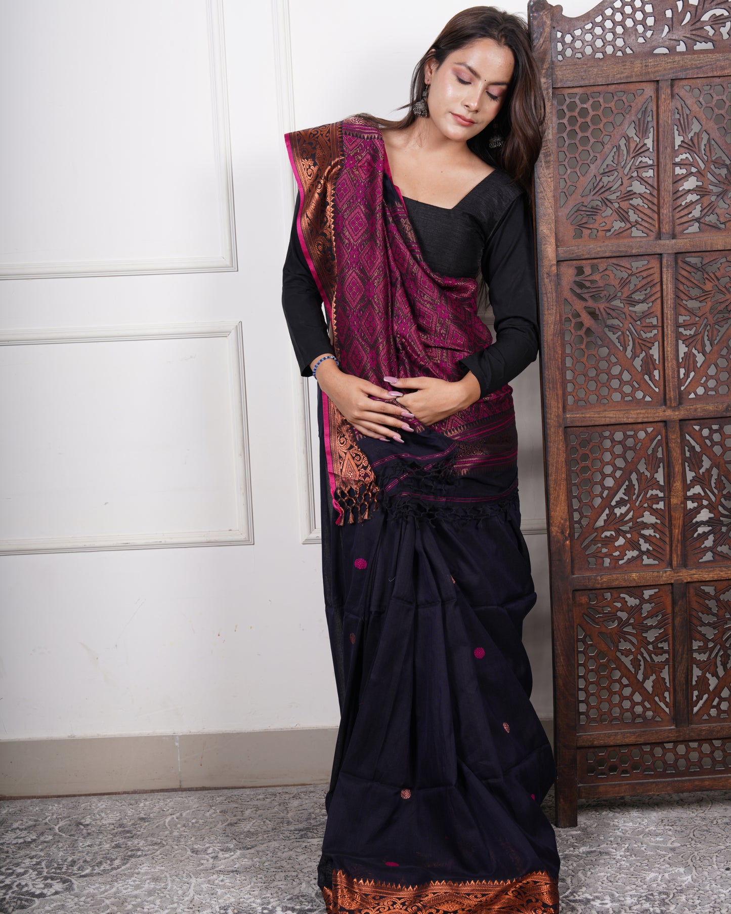Neelanjana – Handloom Mercerized Cotton Banarasi Saree