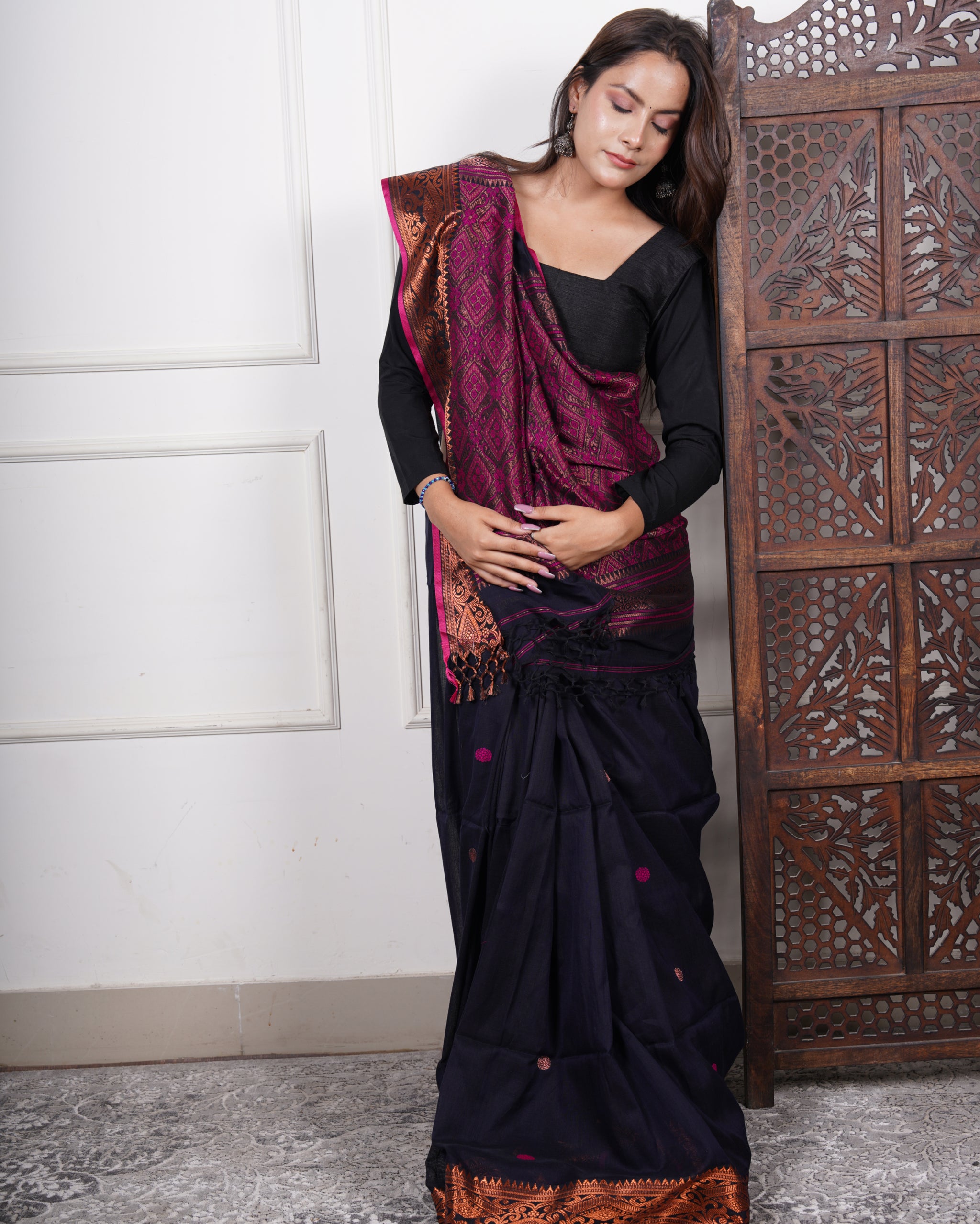 Neelanjana – Handloom Mercerized Cotton Banarasi Saree