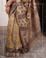 Pushpanjali – Handblock Multani Print Saree in Liva Fabric