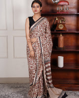 Vasundhara – Handblock Bagru Print Saree in Liva Fabric