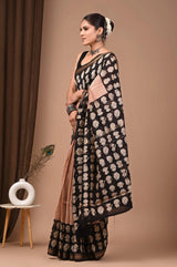 Tamasvi – Hand Block Printed Maheshwari Silk Cotton Saree