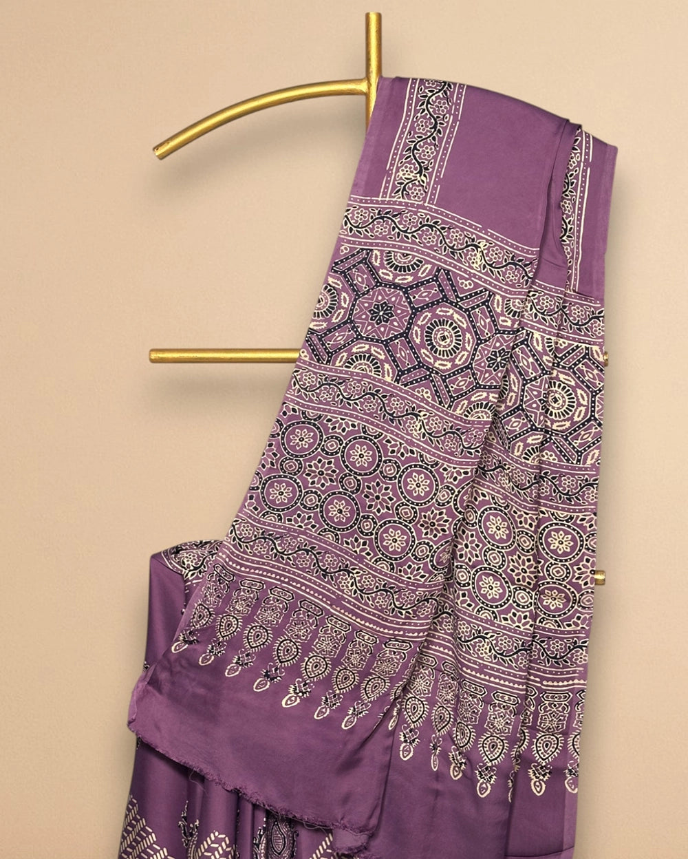 Rajmau – Ajrakh Modal Silk Saree