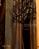 Neel Zari Gajji Silk Banarasi | Woven Vine Jaal & Antique - Gold Zari - Ethlore