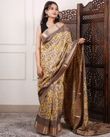 Kanak Vrinda – Handblock Multani Print Saree in Liva Fabric