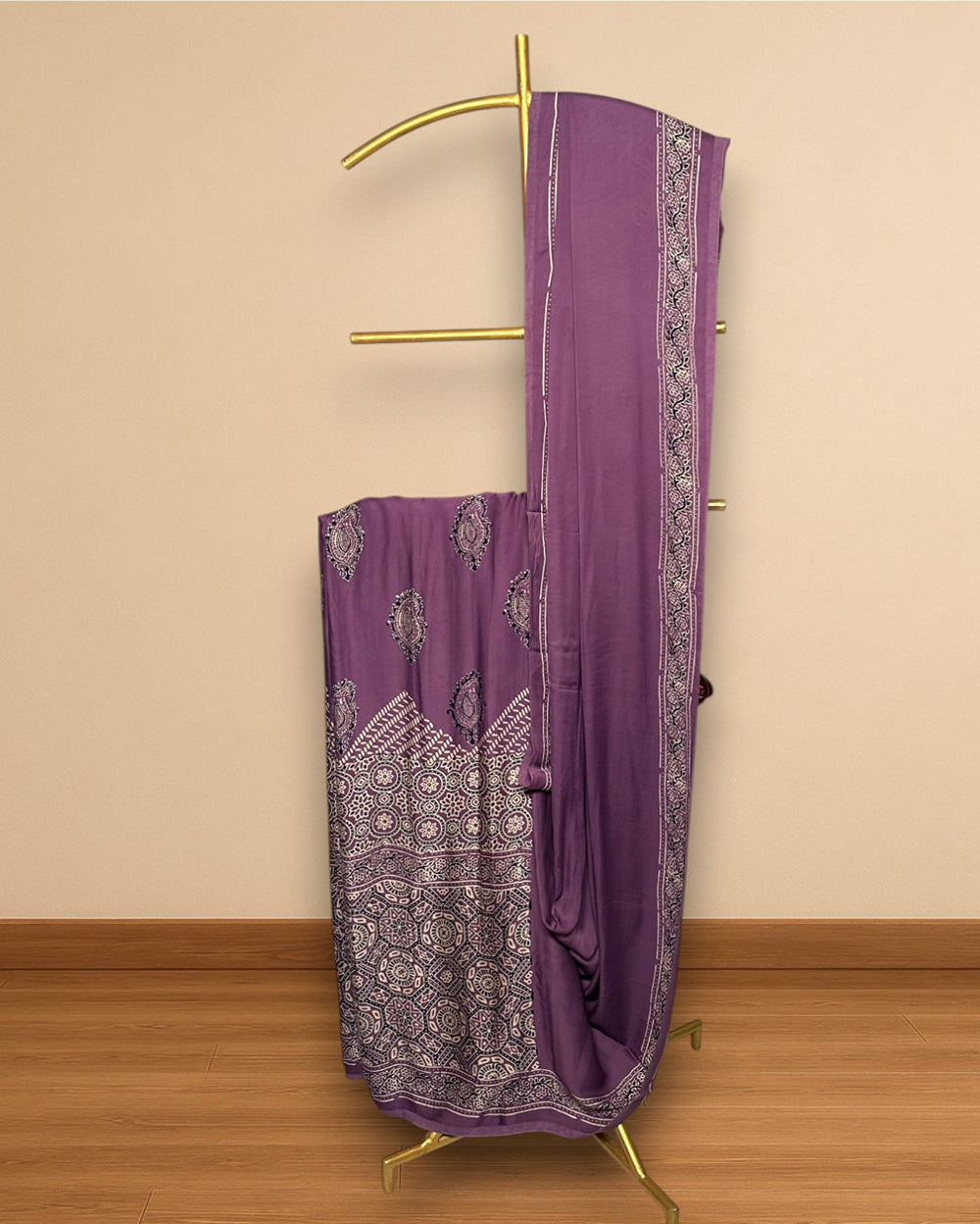 Rajmau – Ajrakh Modal Silk Saree