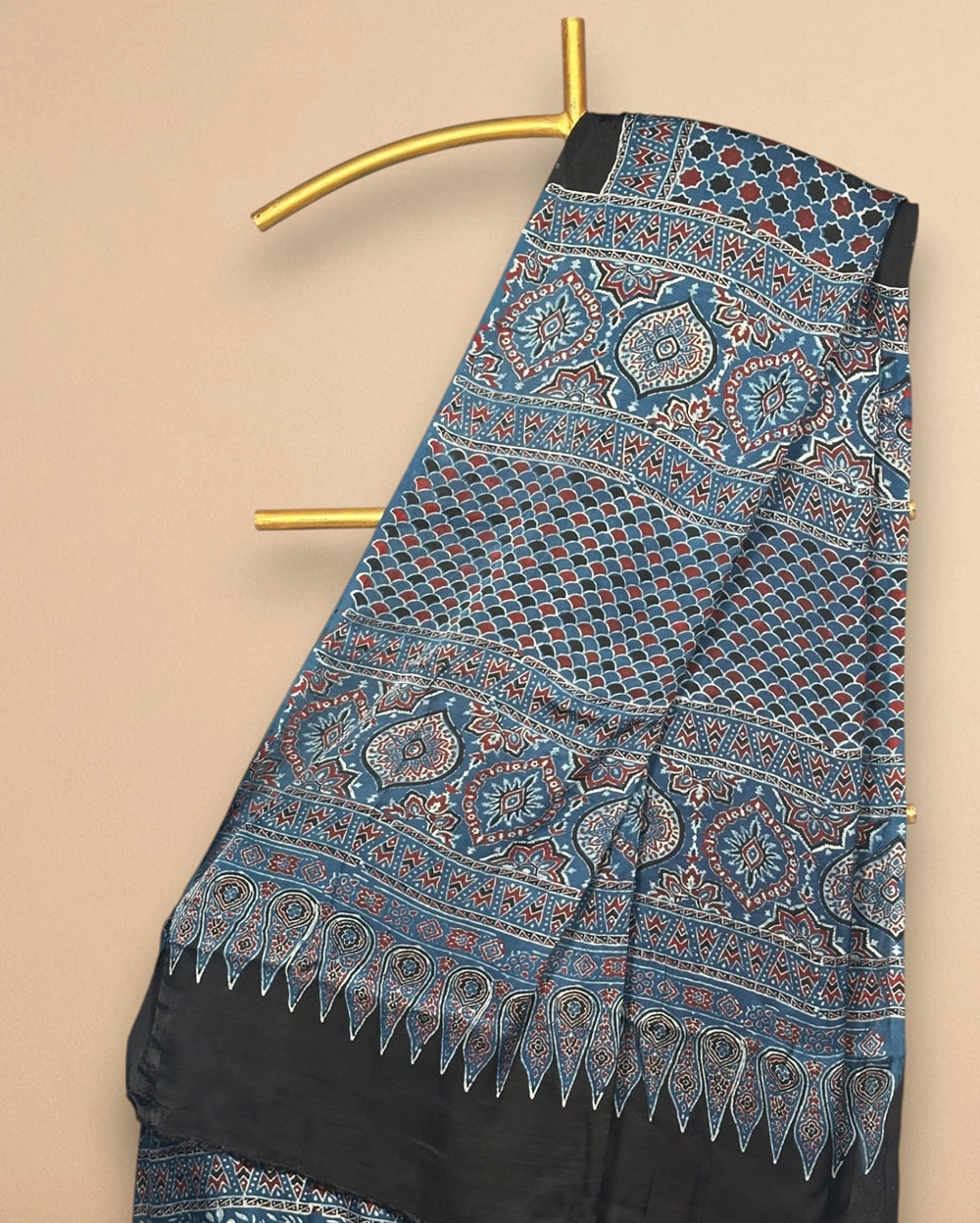 Neelantarini – Ajrakh Modal Silk Saree