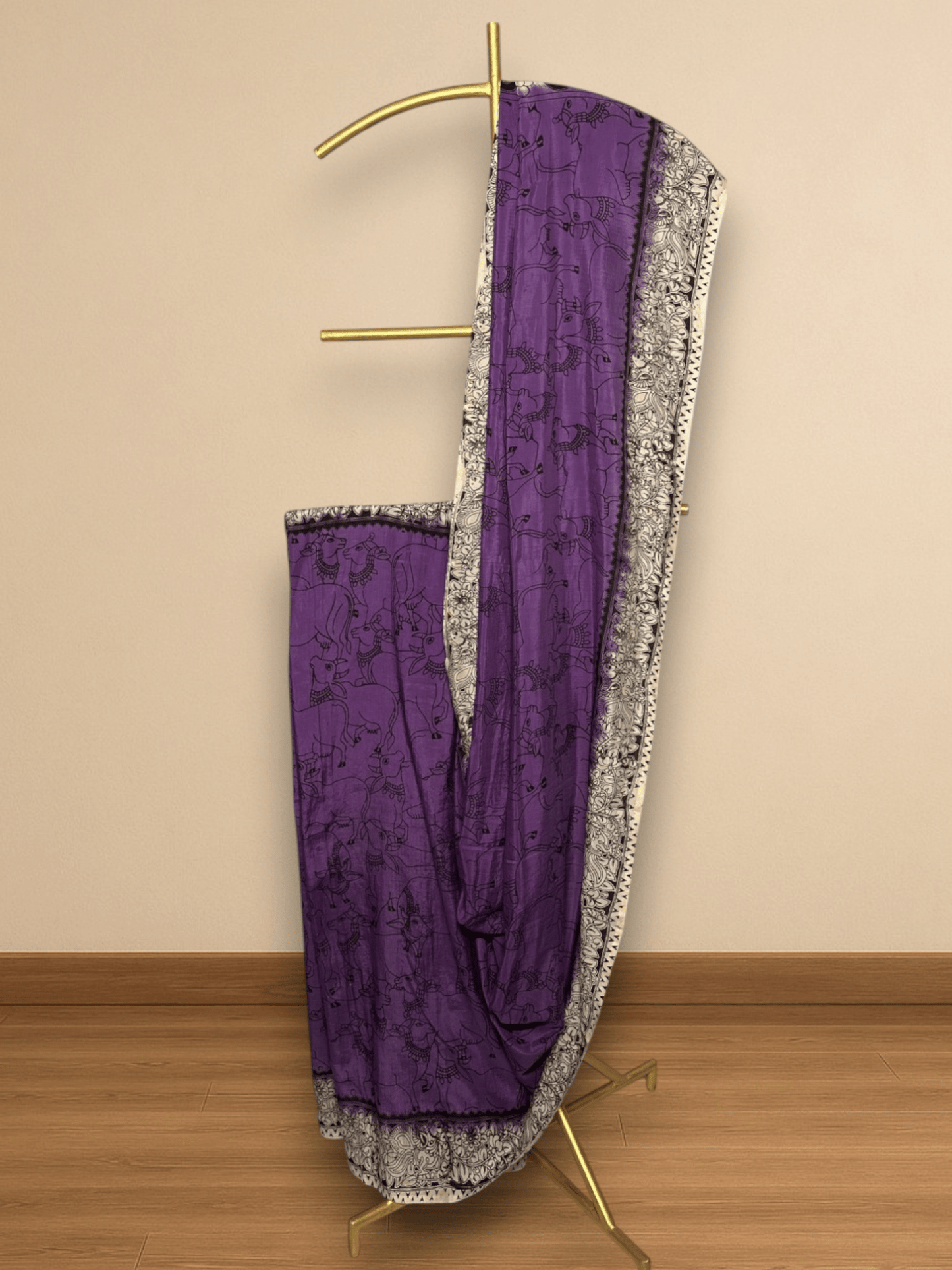 Pichwai Leela – Kalamkari Soft Silk - Ethlore