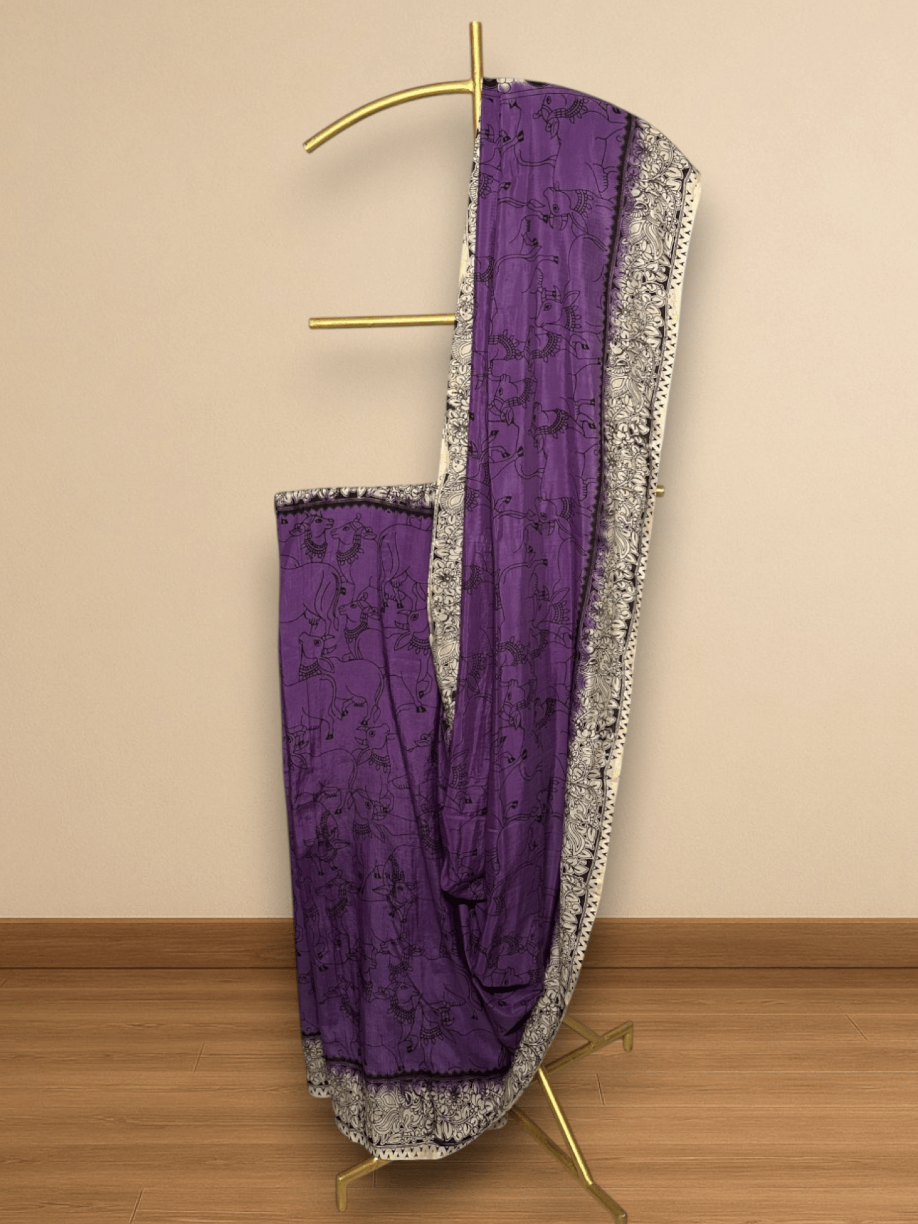 Pichwai Leela – Kalamkari Soft Silk - Ethlore