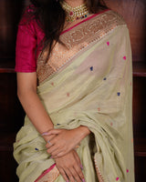 Aarohi – Handloom Mercerized Cotton Banarasi Saree