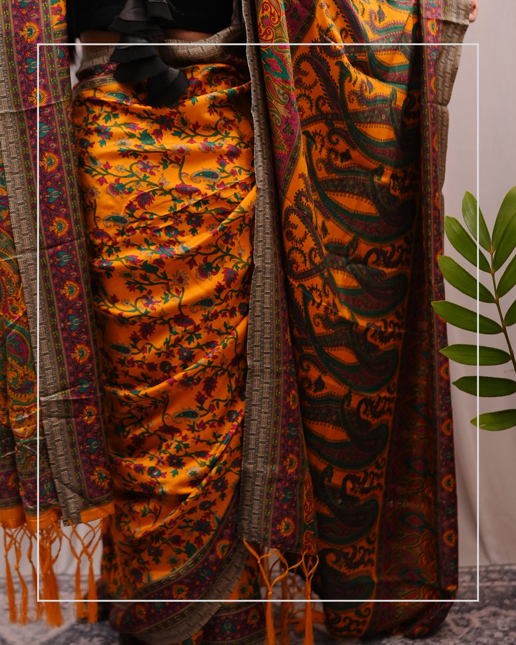 Kesar Bagh – Pashmina Design Silk-Blend Saree with Stole