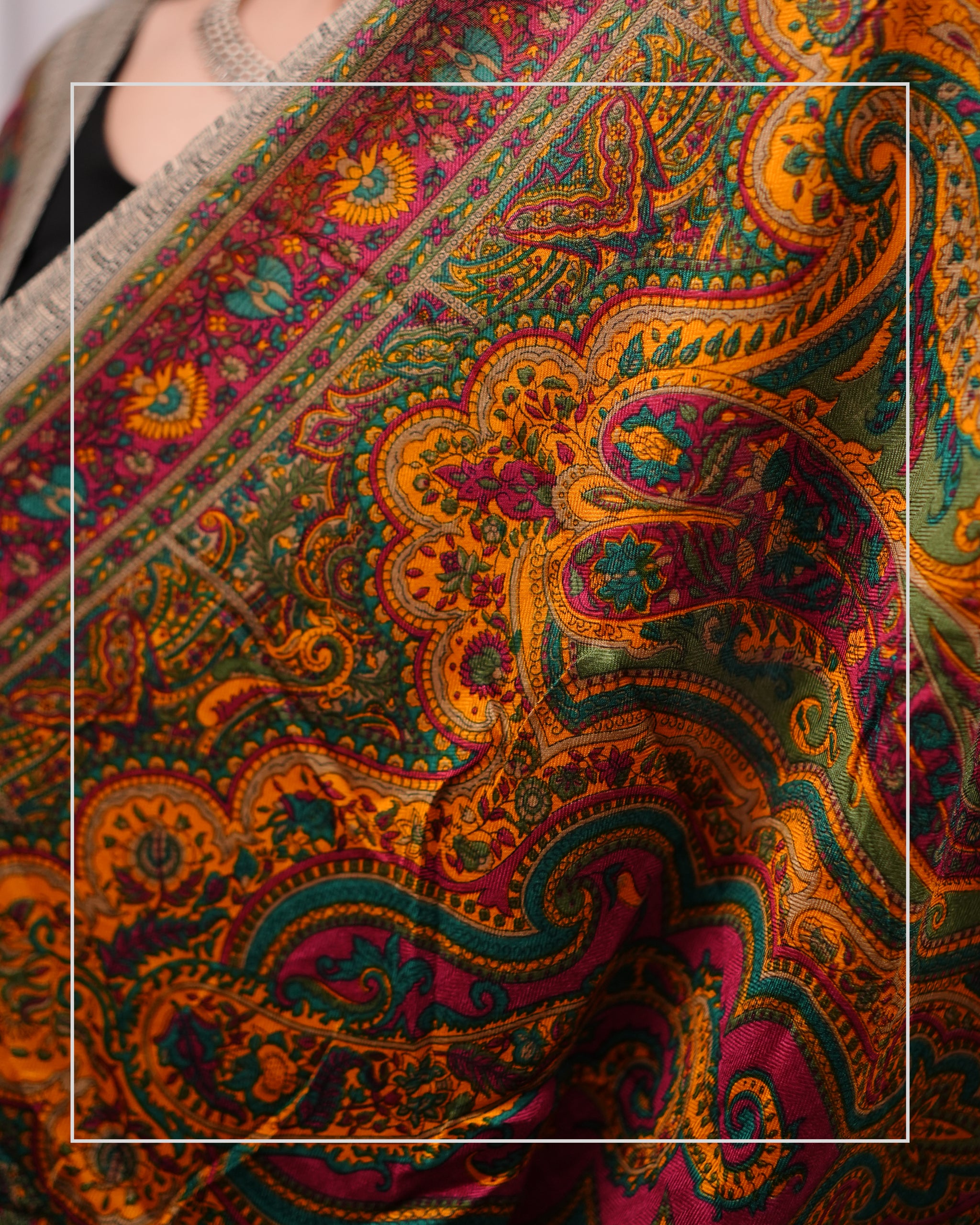 Kesar Bagh – Pashmina Design Silk-Blend Saree with Stole