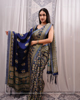 Neel Baagh – Pashmina Design Silk-Blend Saree with Stole