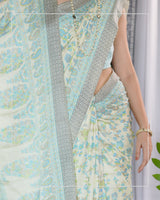 Noor Baagh – Pashmina Design Silk-Blend Saree with Stole