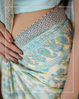 Noor Baagh – Pashmina Design Silk-Blend Saree with Stole