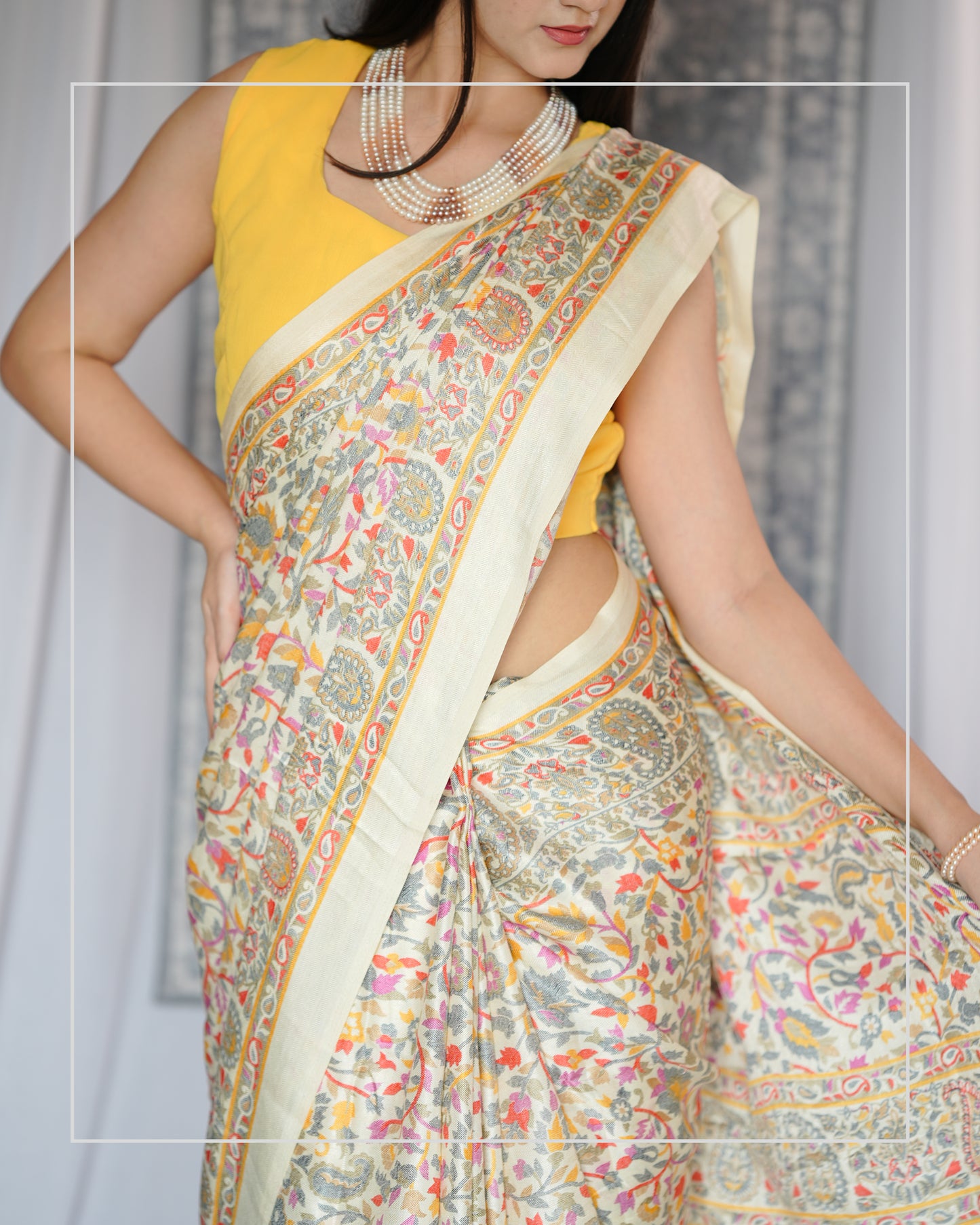 Rangrez Baagh – Pashmina Design Silk-Blend Saree with Stole