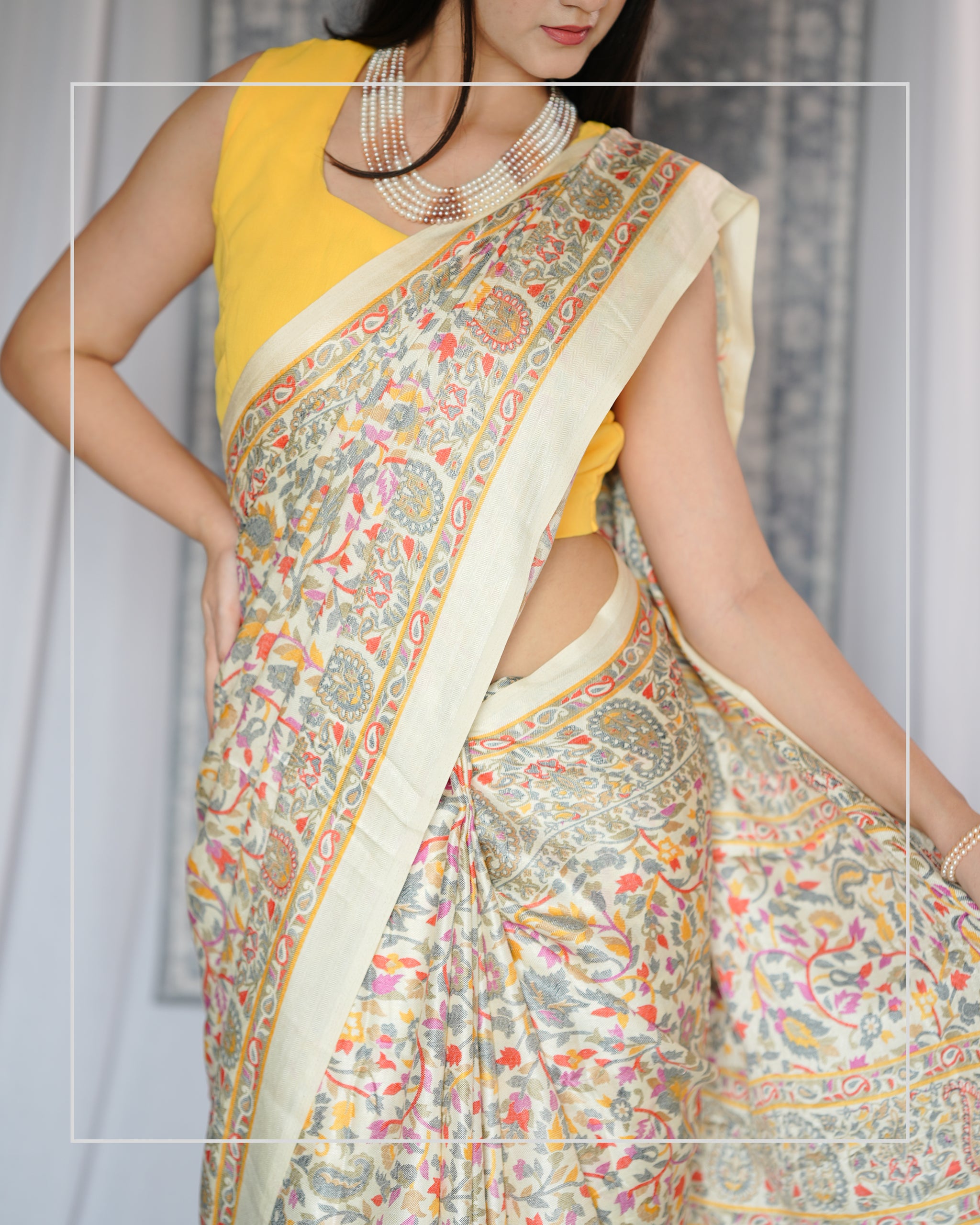 Rangrez Baagh – Pashmina Design Silk-Blend Saree with Stole