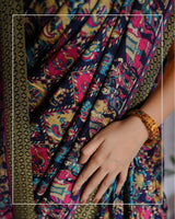 Raasrang Baagh – Pashmina Design Silk-Blend Saree with Stole