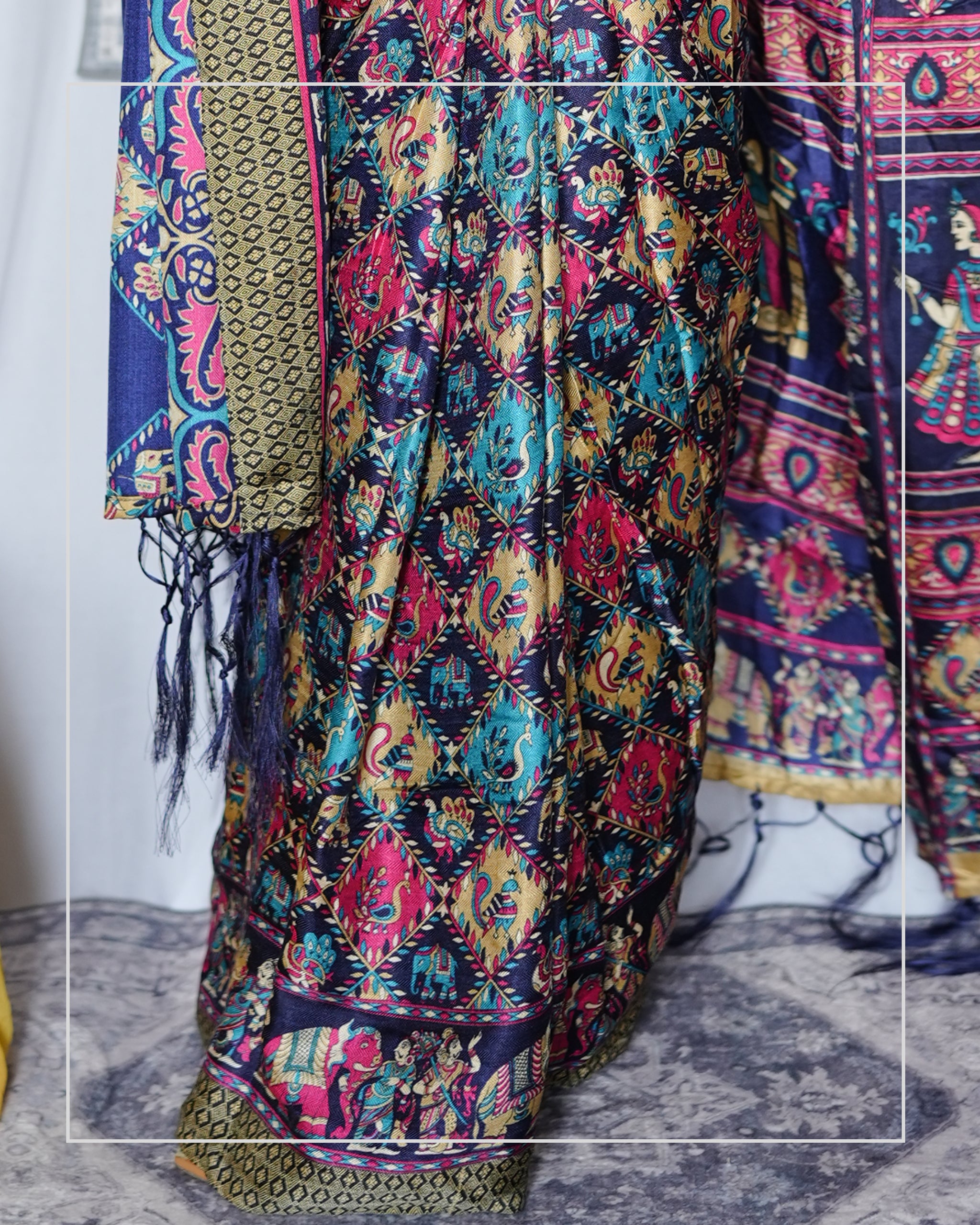 Raasrang Baagh – Pashmina Design Silk-Blend Saree with Stole