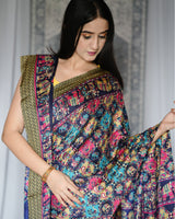 Raasrang Baagh – Pashmina Design Silk-Blend Saree with Stole