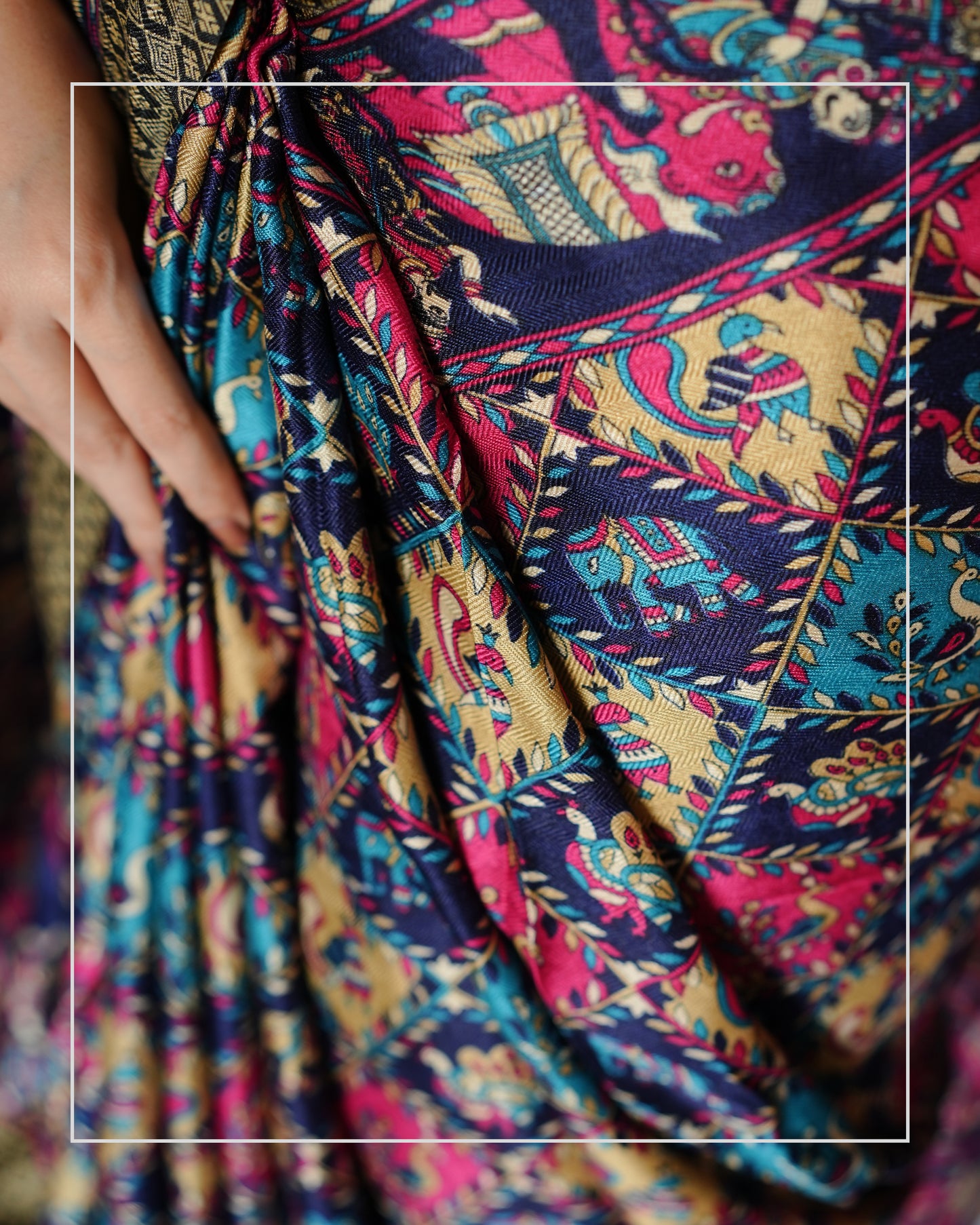 Raasrang Baagh – Pashmina Design Silk-Blend Saree with Stole