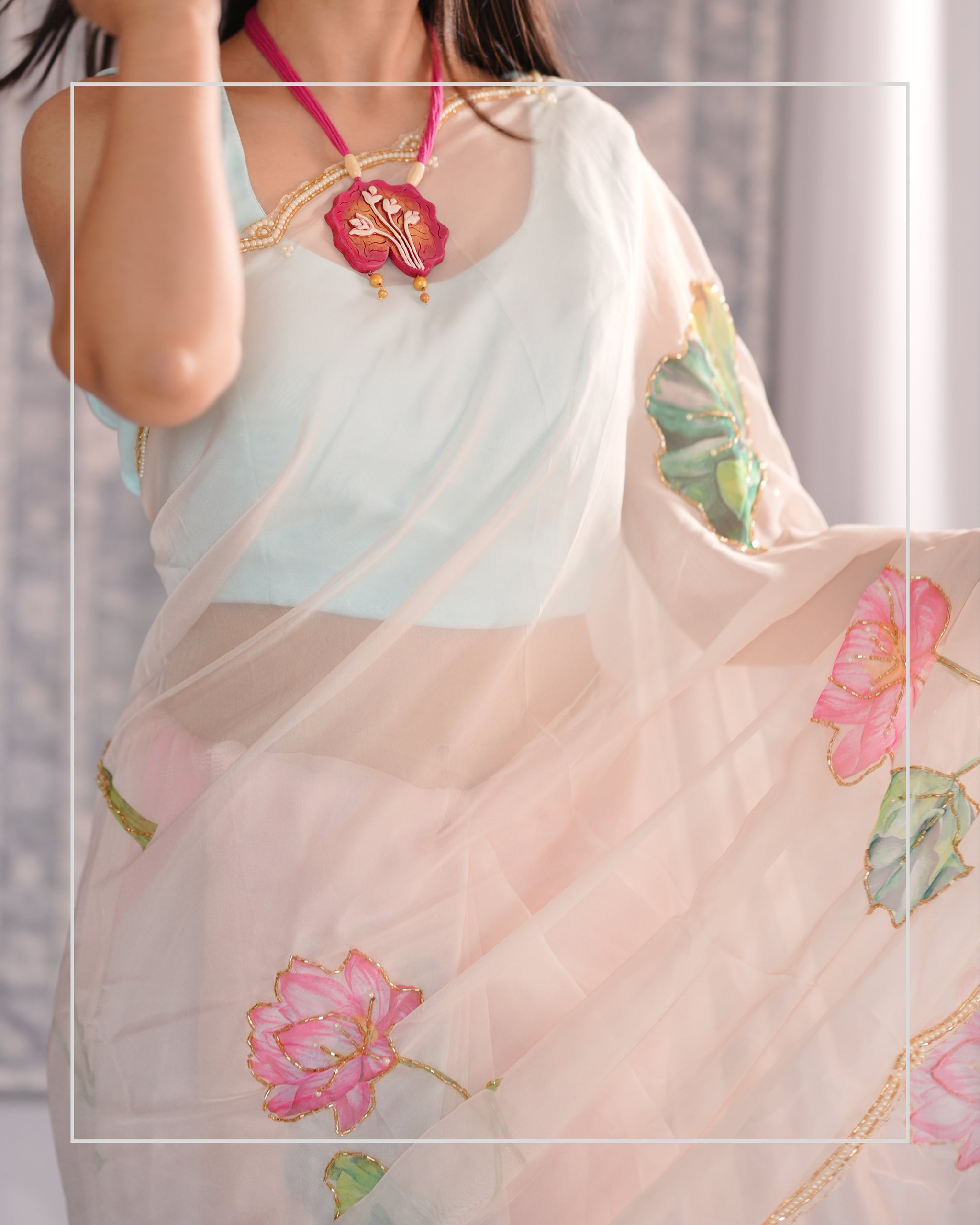 Padma Lehar – Hand-Embellished Chiffon Saree