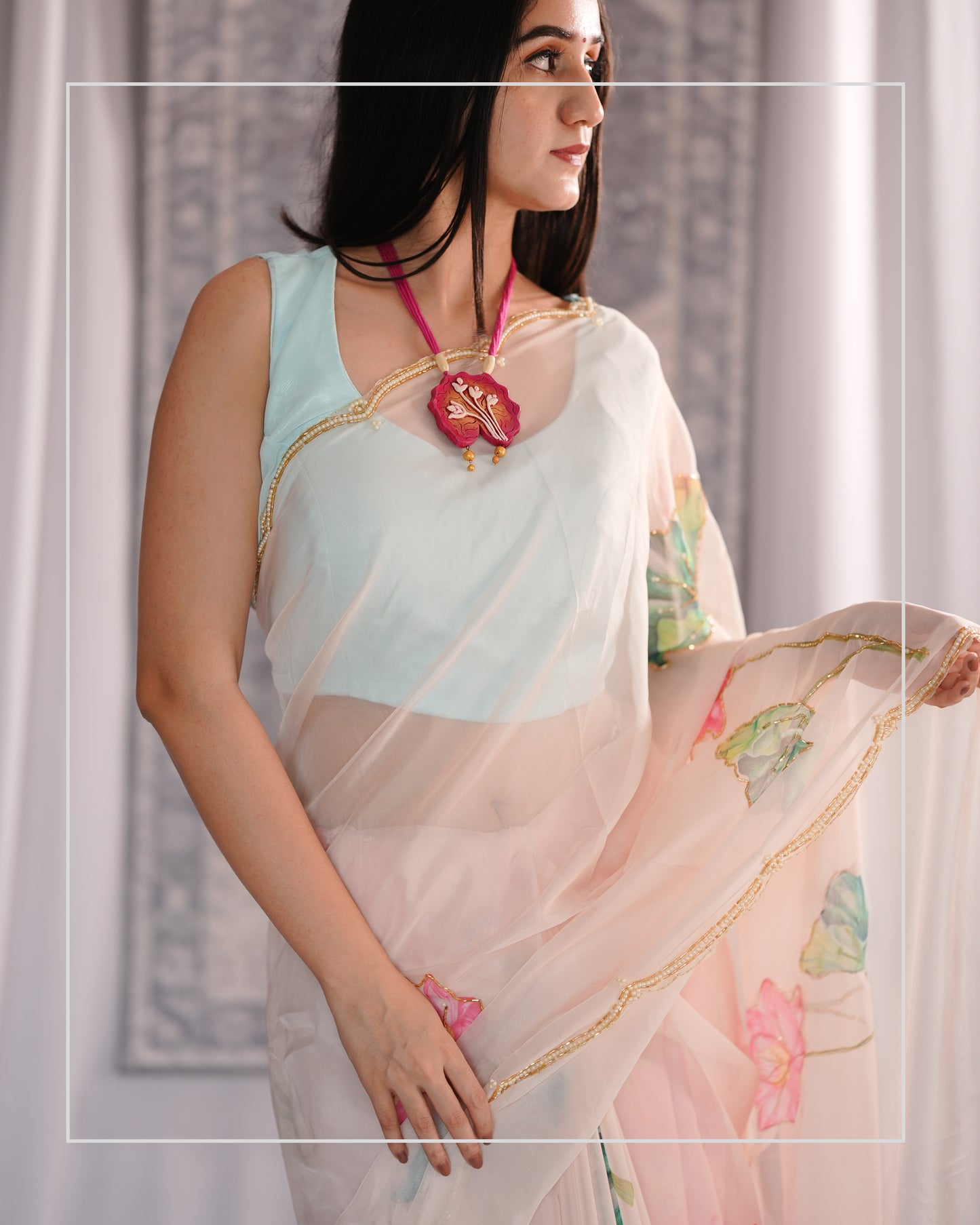 Padma Lehar – Hand-Embellished Chiffon Saree