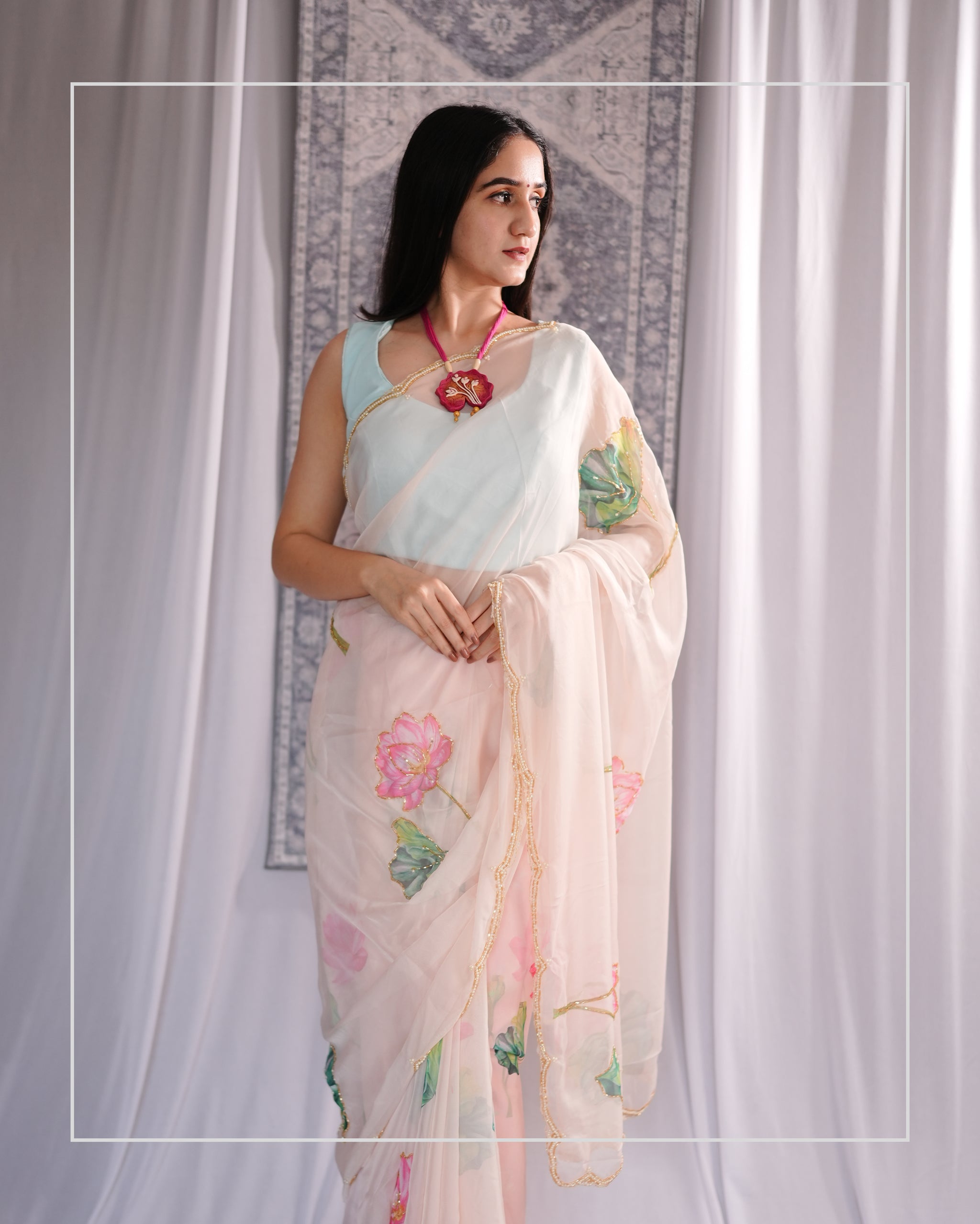 Padma Lehar – Hand-Embellished Chiffon Saree