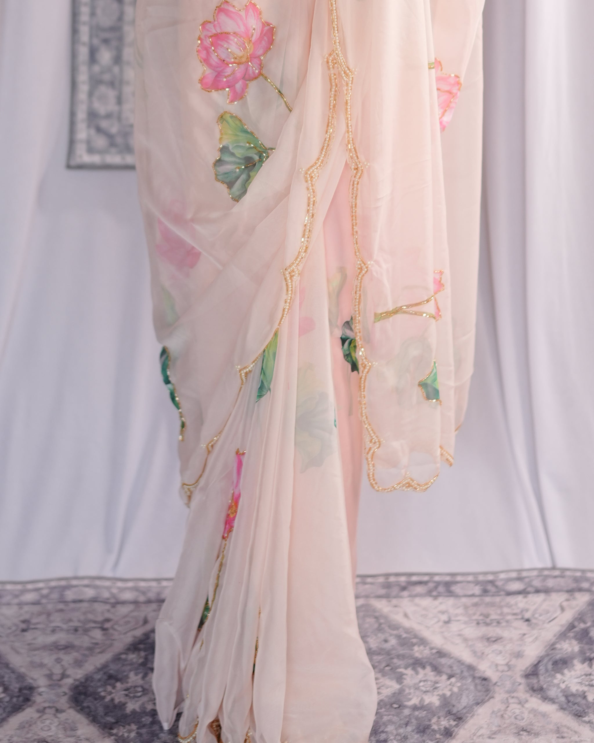 Padma Lehar – Hand-Embellished Chiffon Saree