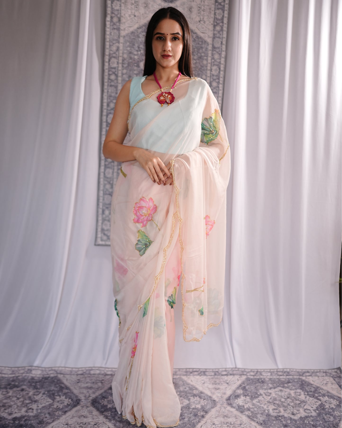 Padma Lehar – Hand-Embellished Chiffon Saree