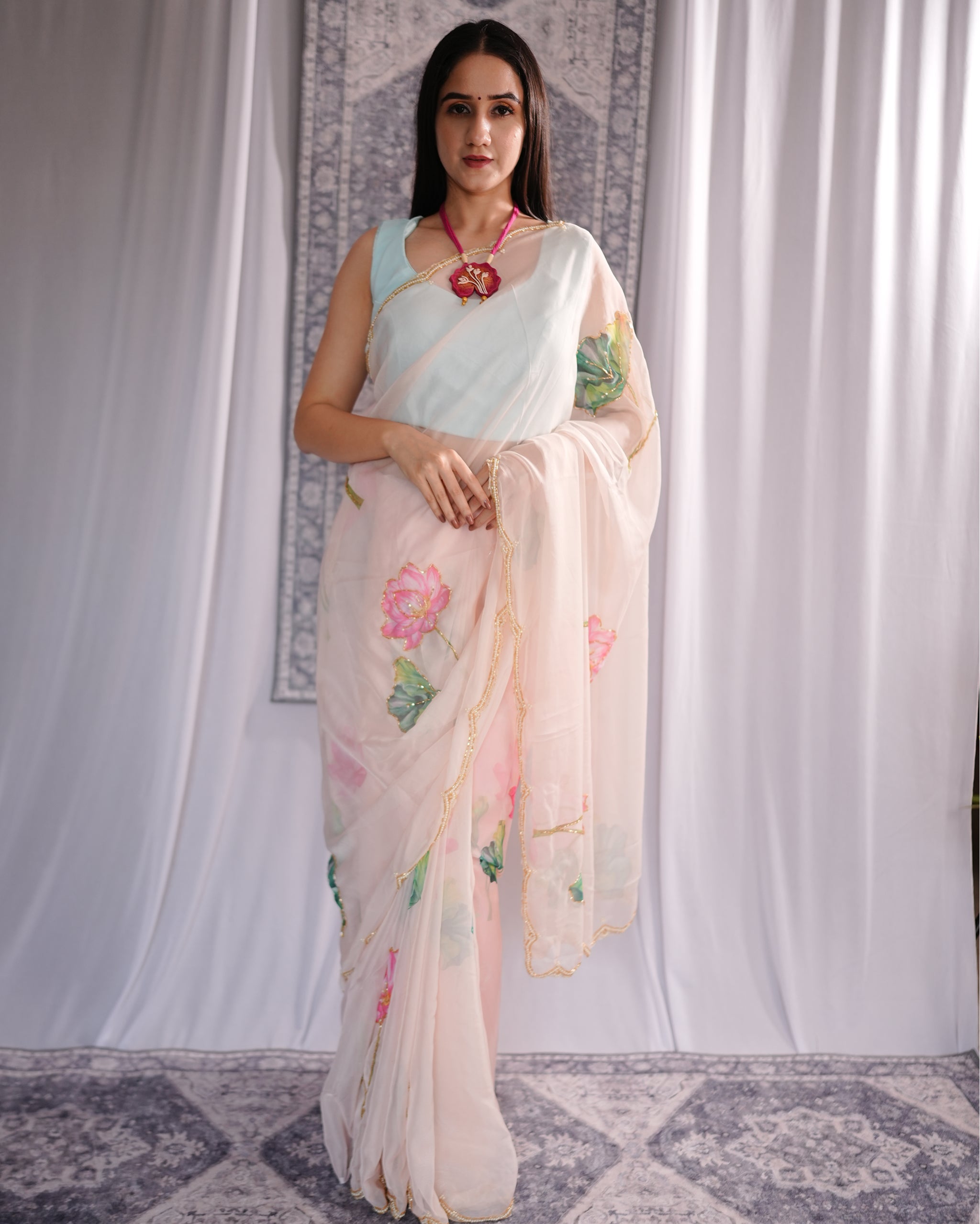 Padma Lehar – Hand-Embellished Chiffon Saree