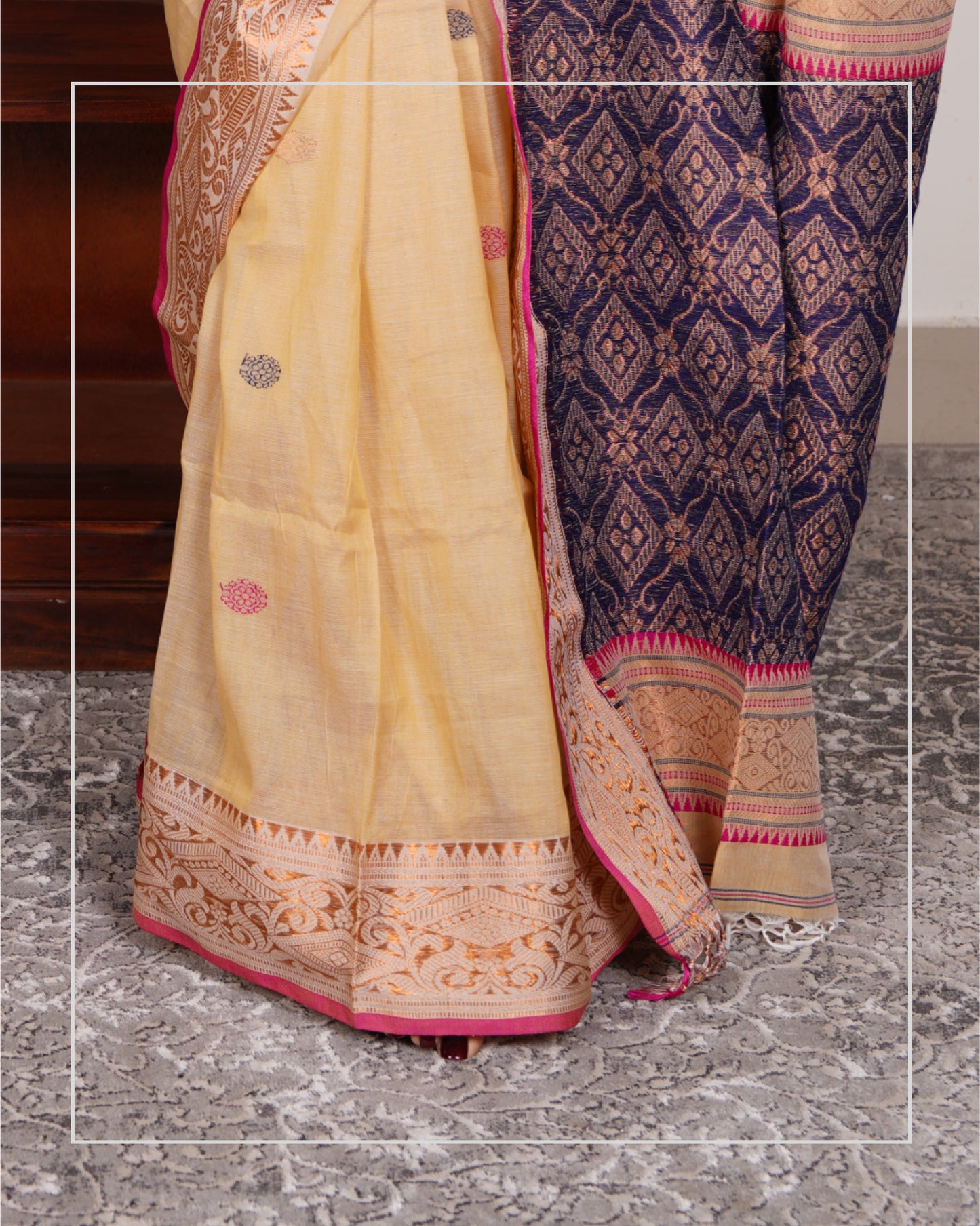 Kanak Dhara – Handloom Mercerized Cotton Banarasi Saree