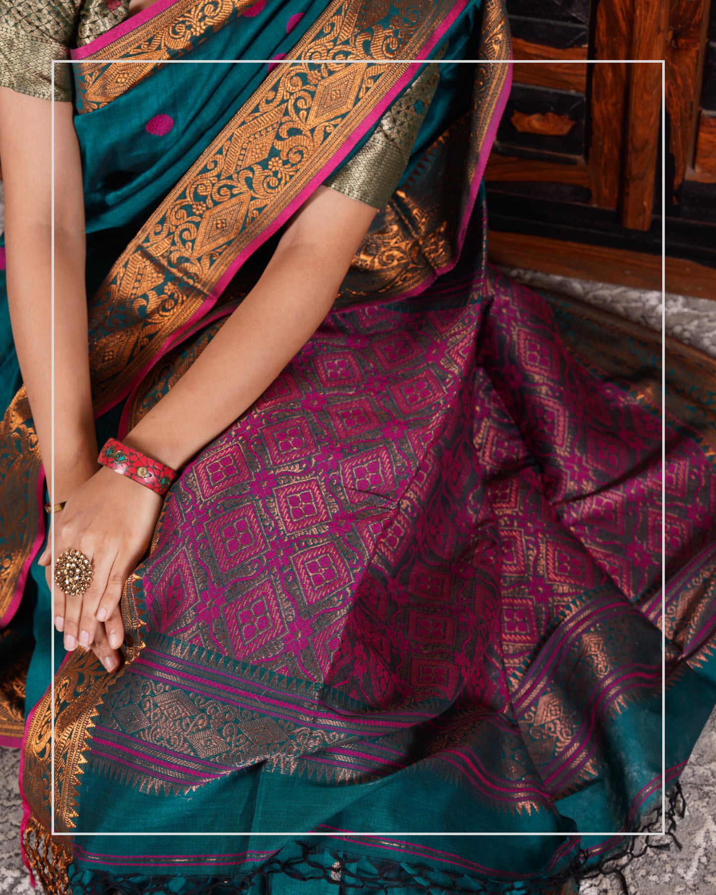 Tejasvi – Handloom Mercerized Cotton Banarasi Saree