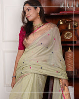 Aarohi – Handloom Mercerized Cotton Banarasi Saree