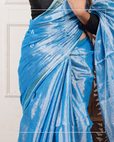 Neel Tara – Handwoven Tissue Linen Saree with Jamdani Motifs