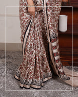 Vasundhara – Handblock Bagru Print Saree in Liva Fabric