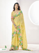 Sunlit Garden Linen Saree