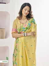 Sunlit Garden Linen Saree