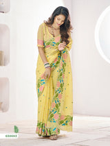 Sunlit Garden Linen Saree