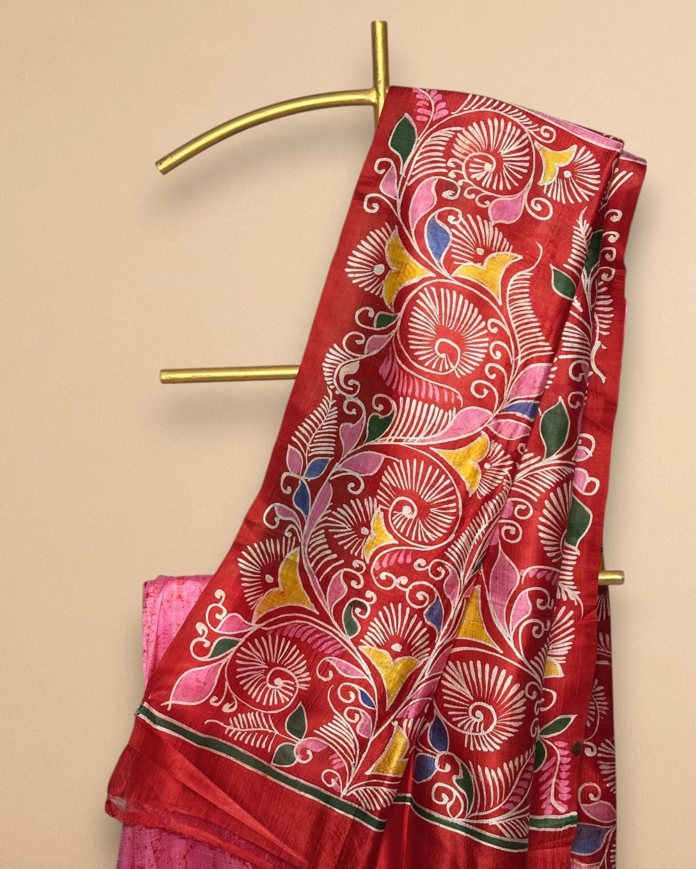 Aangan Rang Alpona Batik Saree