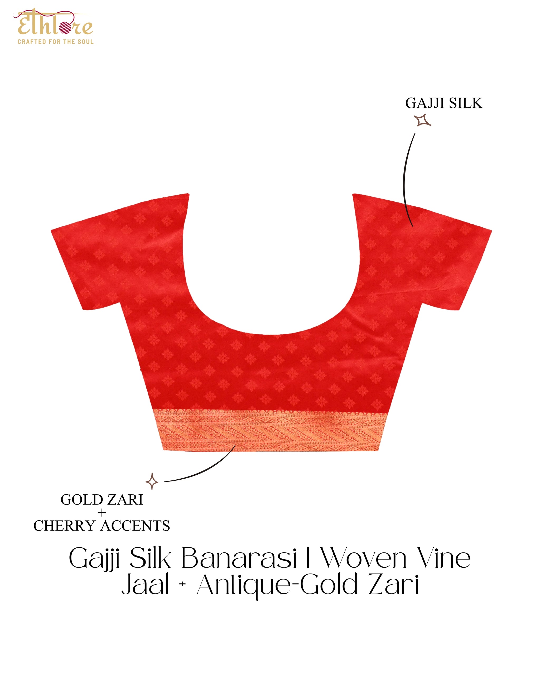 Anar Naksh Gajji Silk Banarasi | Woven Geometric Bloom & Antique - Gold Zari - Ethlore