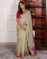 Aarohi – Handloom Mercerized Cotton Banarasi Saree