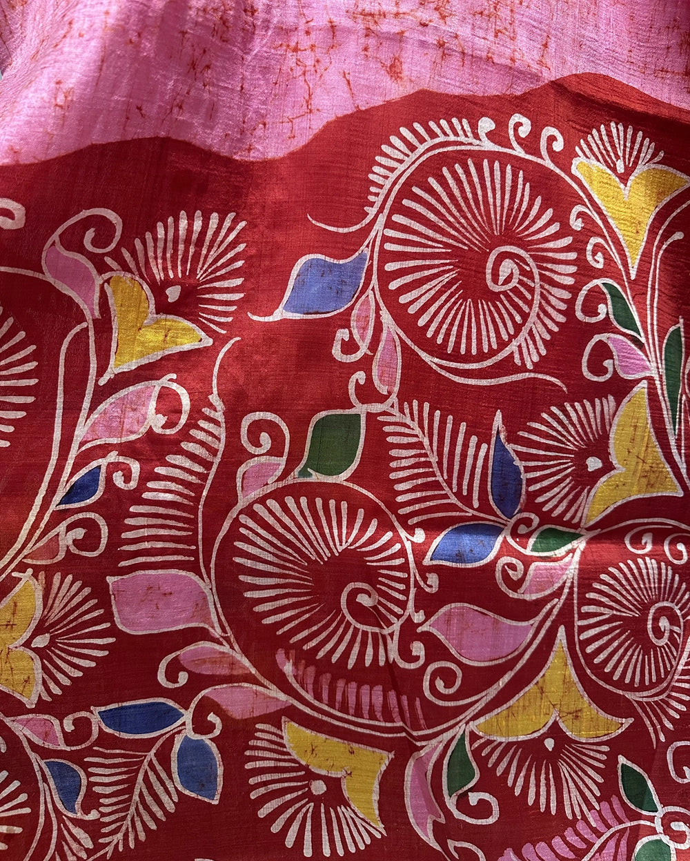 Aangan Rang Alpona Batik Saree