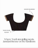 Nishithpalli - Pure Cotton Handloom Jamdani with Warli Story-Weave | Blouse Piece Included