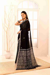 Nishithpalli - Pure Cotton Handloom Jamdani with Warli Story-Weave | Blouse Piece Included