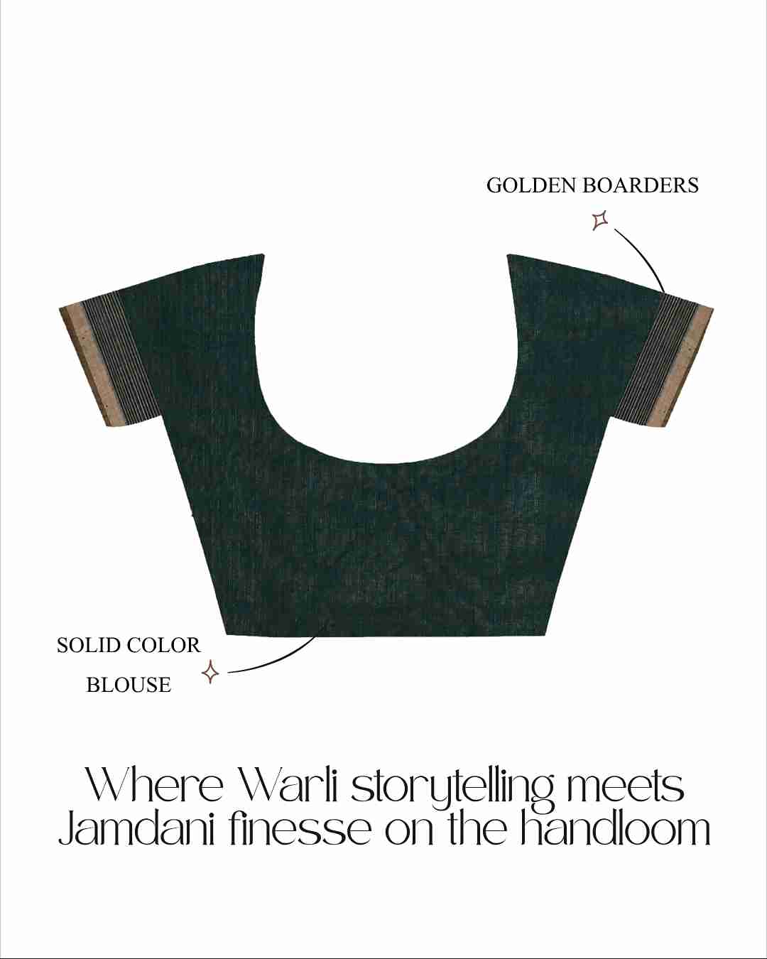 Vanapalli Pure Cotton Handloom Jamdani with Warli Story-Weave | Blouse Piece Included