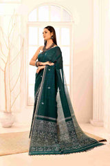 Vanapalli Pure Cotton Handloom Jamdani with Warli Story-Weave | Blouse Piece Included