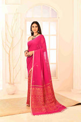 Gulnaar Pure Cotton Handloom Jamdani with Warli Story-Weave | Blouse Piece Included