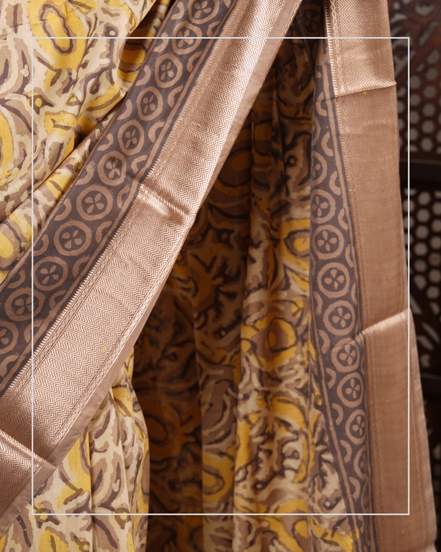 Kanak Vrinda – Handblock Multani Print Saree in Liva Fabric